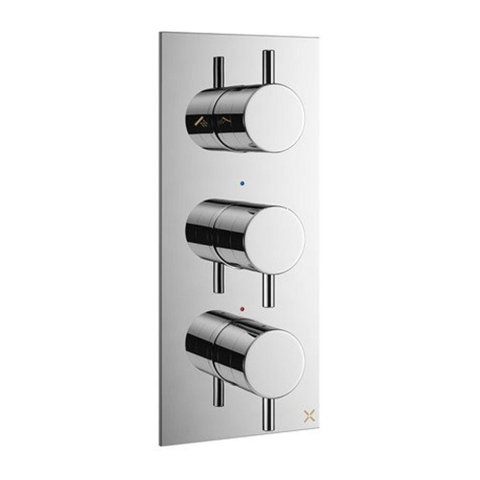 Crosswater MPRO mitigeur de baignoire encastré thermostatique 1 robinet d'arrêt 1 inverseur partie apparente 27.5X12cm chrome SW385423
