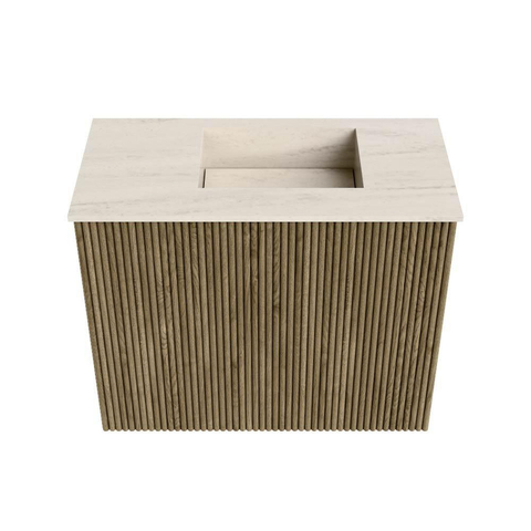 Mondiaz JOYA-DLUX 50cm meuble de toilette - couleur Dusk - Lavabo FAYE position Droite Sans trou de robinet couleur Meli. SW1425811