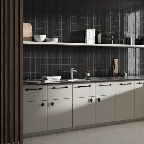 SAMPLE Terravito Ardeno Koko Voor wandtegel - 150x50cm - 8mm - Zwart SW1221294