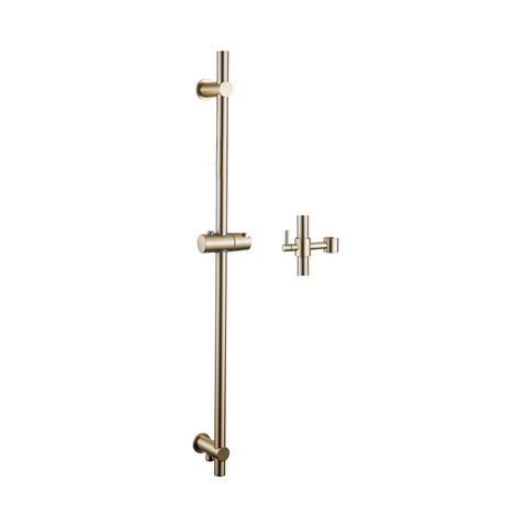 FugaFlow Eccelente Sobrado Barre de coulissement - 90cm - avec coude de raccord mural intégré - Laiton brossé SW1468252