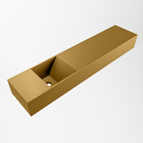 MONDIAZ TYNE lave-mains - 100x23x12cm - vasque gauche - sans trou robinet - oro (doré) SW1026135