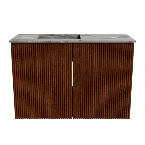 Mondiaz JOYA-DLUX 60cm toiletmeubel - kleur Ruby - Wastafel FAYE positie Links Zonder kraangat kleur Sombra. SW1425653