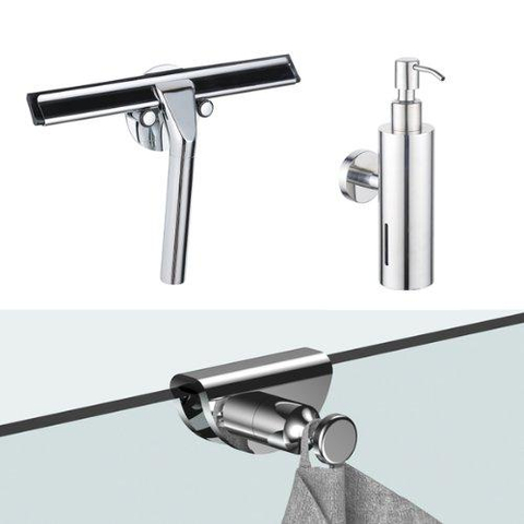 Fortifura kit d'accessoires - raclette à vitres - distributeur de savon - crochet pour serviette - chrome SW1441936