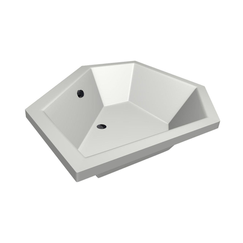 Xenz Society Baignoire d'angle - 145x145x53 - bonde centrale - acrylique - blanc SW103513