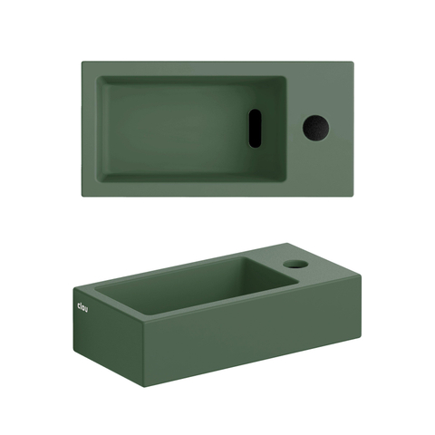 Clou Flush lave-mains - 36x18x9cm - trou robinet droite - sans trop-plein - pin vert mat SW795726