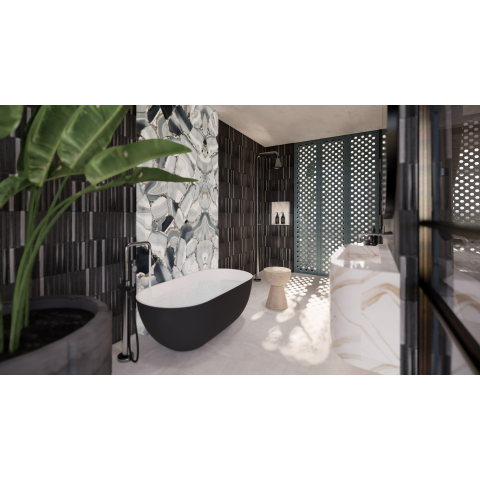 The Mosaic Factory Sevilla mozaïektegel - 30x30cm - 8mm - mat porselein carbon shades of gray (antraciet) SW1015077