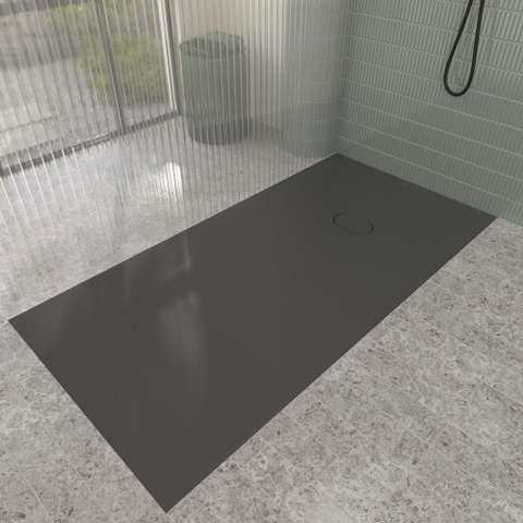 Villeroy & Boch Ecora douchebak - 180x90x4.5cm - afvoer korte zijde - anthracite (antraciet) SW1558945