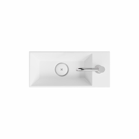 Crosswater Counter Basins Beck Cloakroom wastafel - inclusief vrije doorstroomafvoer 1TH - 450x200mm - mat wit SW927905