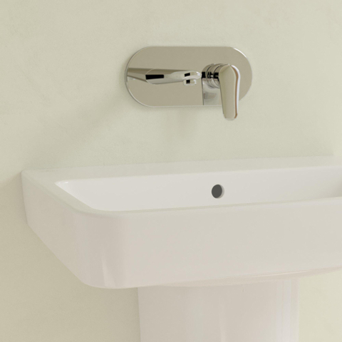 Villeroy & Boch O.novo wastafel - 65x46cm - zonder kraangat - met overloop - White Alpine (glans wit) SW448453