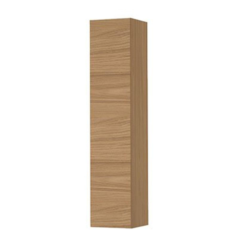 INK Badkamerkast - 36x37x169cm - 1 deur - greeploos of tbv grepen - 4 glazen planchettes - blank eiken SW1238866