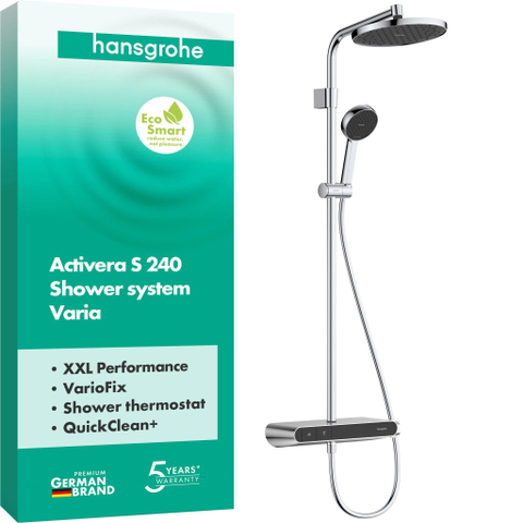 Hansgrohe Activera S doucheset - 24cm - thermostatisch - chroom SW1566646