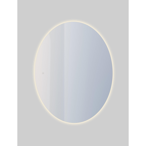 Saniclass Oval miroir – ovale – 60 x 80 cm – LED indirecte tout autour – chauffage de miroir – Argent SW494059