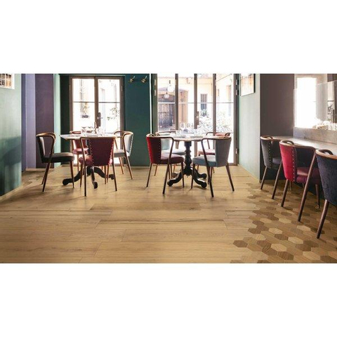 ÉCHANTILLON Ceralto Bosque Square Carrelage sol et mur 25x150cm 10.5mm rectifié R9 grès cérame Honey SW976387