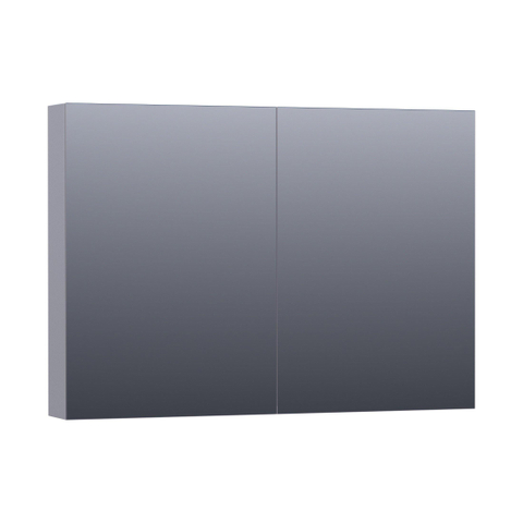 BRAUER Impress Deluxe Armoire de toilette 99x70x15cm éclairage intégré rectangulaire 2 portes pivotantes MDF Gris Mat SW371699