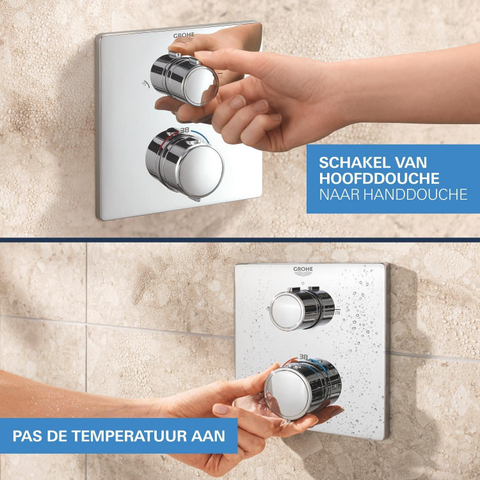 Grohe QuickFix Precision Thermostat Perfect Inbouw Douchesysteem - Vitalio Rain Mono 310 Cube hoofddouche - chroom SW1120181