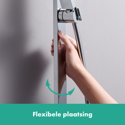 Hansgrohe Unica Glijstang E Puro - 90cm easy slide en isiflex - doucheslang - 160cm - hoogglans chroom SW918523