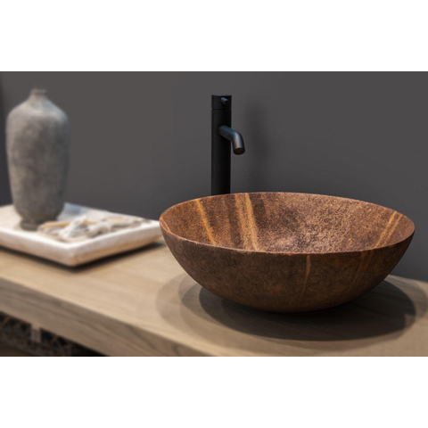 Looox Ceramic raw waskom - 40cm - rond - rust OUTLETSTORE STORE44946