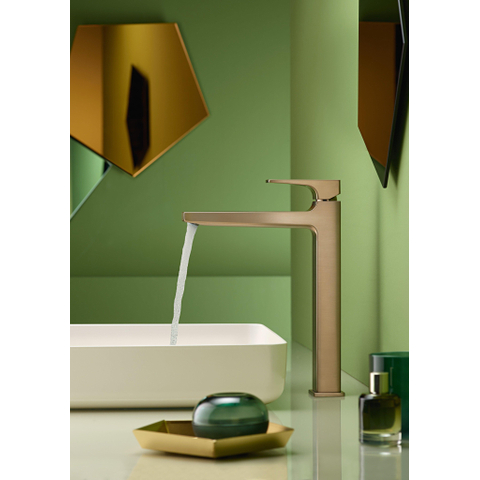 Hansgrohe Metropol 1-gats wastafelkraan - 260 met push open waste - met voorsprong vaste uitloop 20.4cm - geborsteld brons SW297572