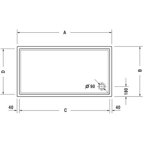 Duravit Starck receveur de douche slimline 160x70x6cm antidérapant blanc GA92634