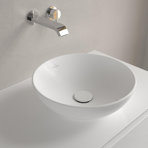 Villeroy & Boch Loop & friends vasque à poser - 38cm - ronde avec trop-plein CeramicPlus stone white SW644102