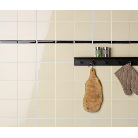 ÉCHANTILLON Ceralto Modena Mural Carreau mural 15x15cm 6.8mm biscuit blanc Ivoire SW913524