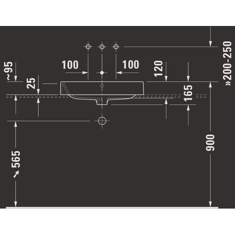 Duravit Happy D.2 Opzetwastafel - 60x40cm - zonder kraangat - met overloop - glans wit SW68369
