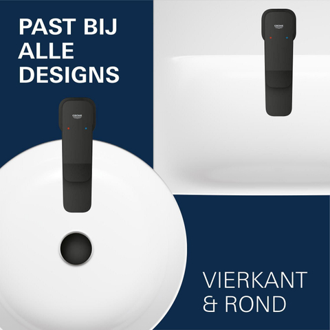 Grohe Dice Wastafelmengkraan - XL-size - opbouw - matte black (mat zwart) SW1440582