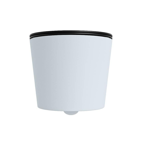 Mondiaz LAVIE hangtoilet – spoelrandloos – 36 x 53 cm – met softclose zitting – Clay (lichtblauw/grijs), zitting Urban (zwart) SW1208791