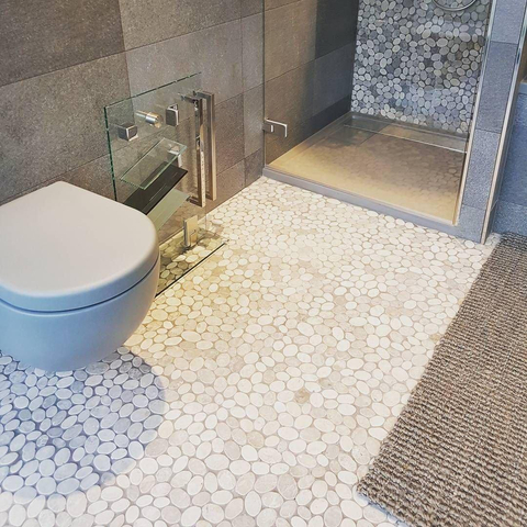 The Mosaic Factory Natural Stone mozaïektegel - 30x30cm - organisch - marmerlook - mat ivory (wit) SW66198