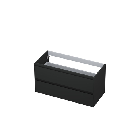 INK Meuble sous lavabo sans poignée MDF laquée 100x45x52cm anthracite mat SB1240421