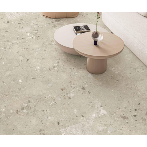 Modano Palma Lura vloer- en wandtegel - 60x60cm - 9mm - gerectificeerd - R10 - terrazzo - mat sand (beige) SW1601920