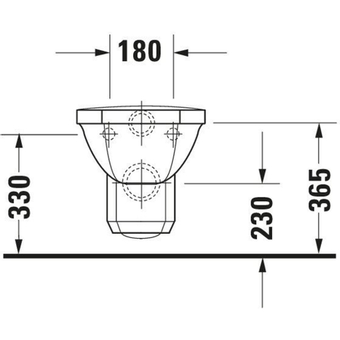 Duravit Serie 1930 Wandcloset - 58.5cm - met spoelrand - diepspoel - wit 0293350