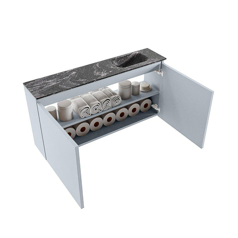 MONDIAZ TURE-DLUX Meuble WC 100 cm Clay. Lavabo EDEN Lava position à droite. Avec 1 trou de robinet. SW1103724