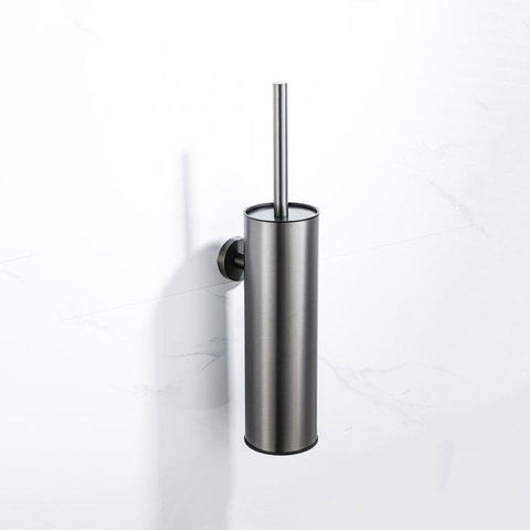 Fortifura Calvi Toiletset 5-delig - toiletrolhouder - reserverolhouder - toiletborstelhouder - handdoekhaak - pedaalemmer - PVD - geborsteld gunmetal (antraciet) SW1478230