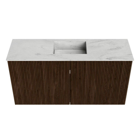 Mondiaz JOYA-DLUX Meuble de toilette 80cm - couleur Walnut - Vasque FAYE position Milieu 1 trou de robinet couleur Opalo. SW1422537
