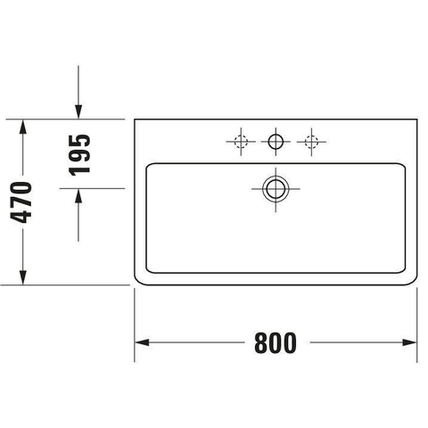 Duravit Vero Wastafel - met kraangat - met overloop - 80x47cm - wit 0305309