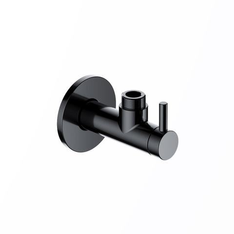 Hotbath Cobber Hoekstopkraan - 2-weg omstel - PVD - gepolijst zwart SW1118063