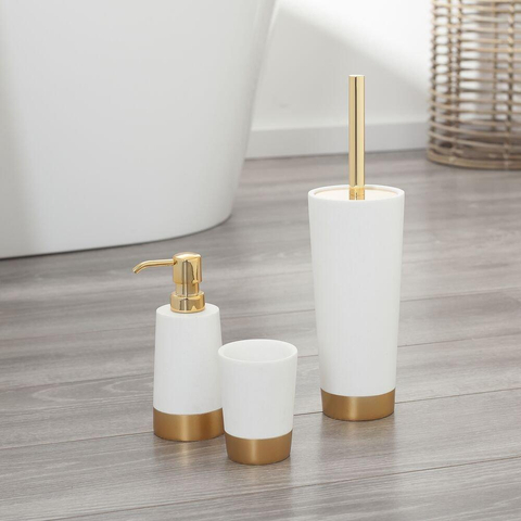 Sealskin Glossy Toiletborstel met houder Polyresin Goud/Wit SW94595