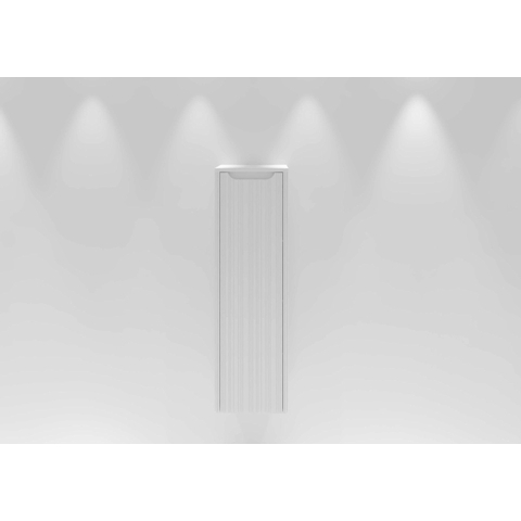 H&R badmeubelen Juice Hoge Kast - 40x35x130cm - met ronde hoeken - 3D-front - 1 deur - linksdraaiend - wit mat SW875675