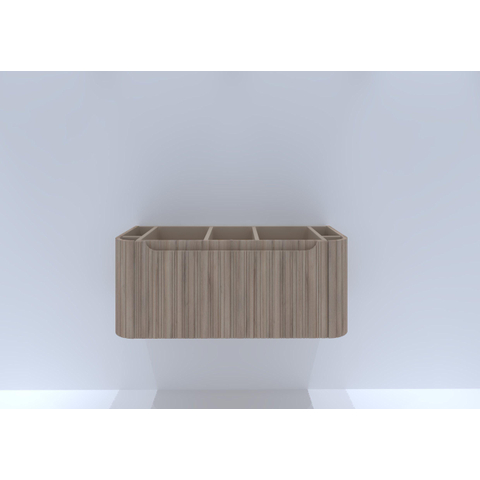 H&R Badmeubelen Juice Meuble sous lavabo - 100x45x40cm - angles arrondis - façade 3D - 1 tiroir - poignée intégrée - Rockford oak SW911155