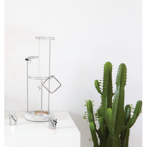 Umbra Tesora sieradenhouder 15x42x15cm staal wit/Metallic nikkel SHOWROOMMODEL SHOW24839