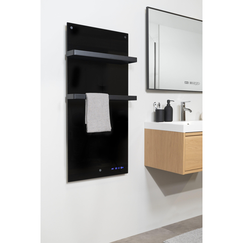 Eurom Sani 800 Comfort Panneau infrarouge salle de bains 115x55cm Wifi 800watt Verre Noir SW656485