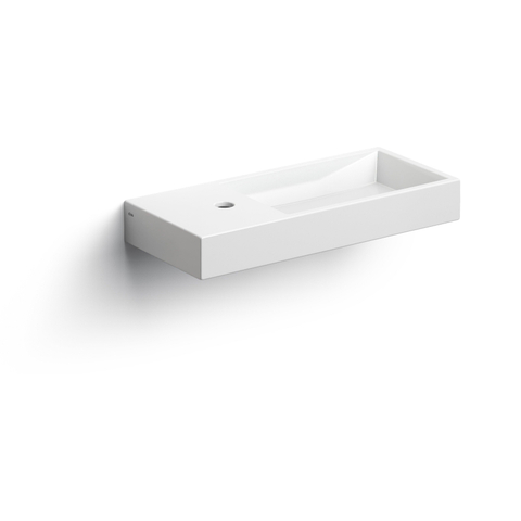 Clou Mini Wash Me lave-mains - 56x24x7.5cm - céramique - trou robinet gauche - blanc SW9375