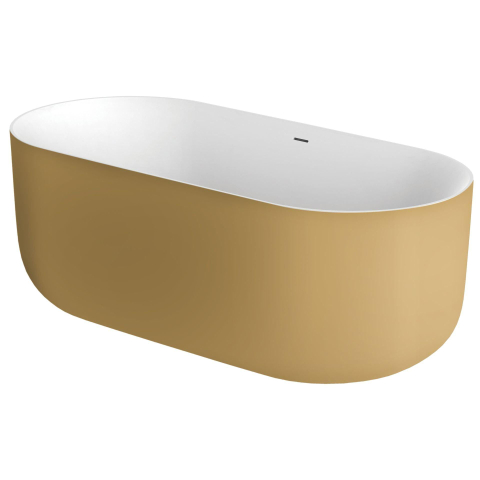 Xenz Mauro ligbad - 180x85cm - Solid surface Goud/Wit SW647926