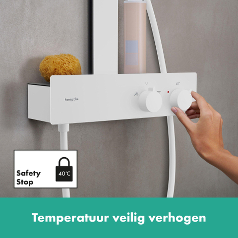 Hansgrohe RainFinity opbouw regendoucheset – thermostatisch – Ø36 cm hoofddouche – 2-standen handdouche – mat wit SW918188