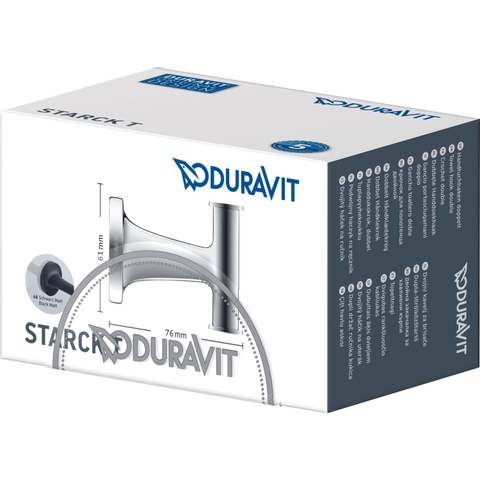 Duravit Starck T Handdoekhaak - dubbel - rond - zwart mat SHOWROOMMODEL SHOW26618