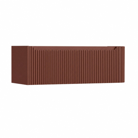 H&R Badmeubelen Juice Wastafelonderkast - 120x45x40cm - rechterhoek afgerond - 3D-front - 1 lade - geïntegreerde greep - terra mat SW1259850