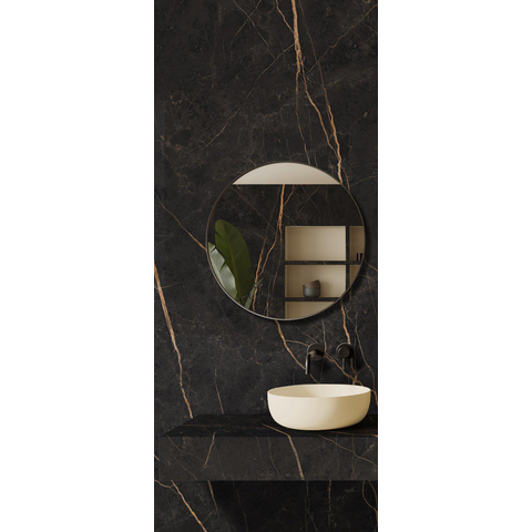 ÉCHANTILLON Terravito Dapuro carreau mural et de sol - 60x120cm - rectifié - Aspect marbre - Laurent mat (noir) SW1130957
