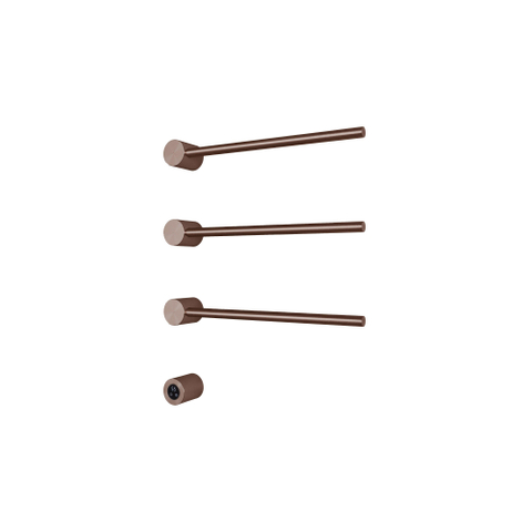 Hotbath &MORE Handdoekradiator - 50x57cm - rond - 3 stangen - horizontaal - met schakelaar - PVD - geborsteld koper SW1246147