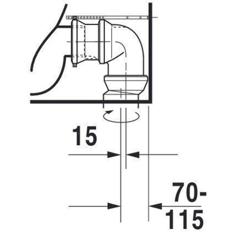 Duravit ME by Starck cuvette combinée au sol à évacuation profonde vario sans réservoir 37x65cm avec WonderGliss blanc SW84188
